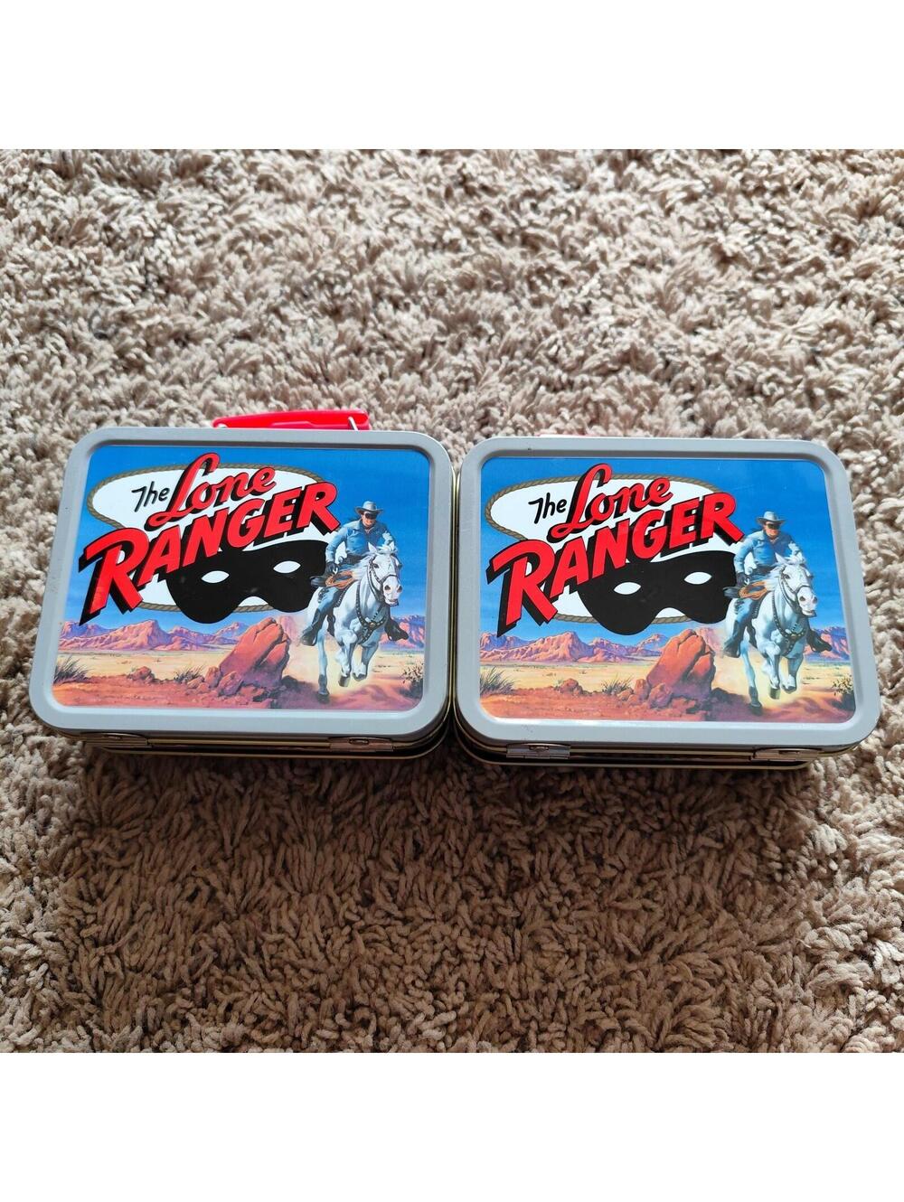 Lot Of 2 —2001 General Mills The Lone Ranger Mini Tin Lunchbox!!
